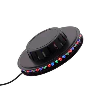 Imagen de BRILONER Leuchten 2341 048, Luz de Fiesta Sensor Musical, Cambio Color controlado por la música, 48x RGB LED, con Cable USB 2 m, IP20, Negra, 125x38 mm (diámetro x Alto)