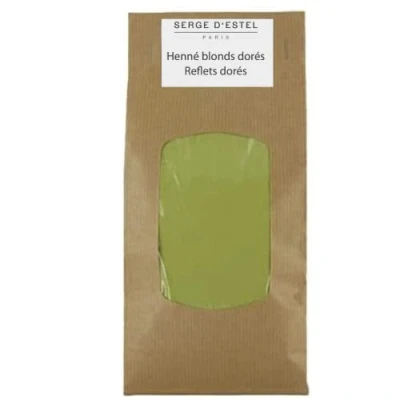 Imagen de SERGE D&#039;ESTEL PARIS Henna Rubio Dorado 1kg Coloración Naturale Reflejos Rubios Dorados y Luminosos Cabellos con Plantas para Colorear sin Dañar el Cabello