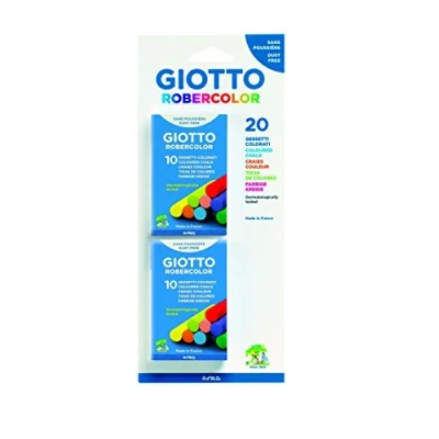 Imagen de Giotto F086000 Juego de 2 Estuches con 10 Tizas Colores (Total: 20 tizas), Multicolor