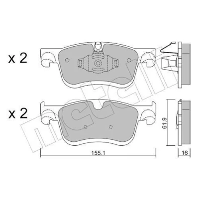 Imagen de METELLI 22 1349 0 Juego de pastillas freno preparado para indicador desgaste CITROËN: Berlingo, Berlingo Furgón, PEUGEOT: Rifter MPV