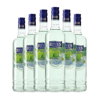 Imagen de Licores Rives Manzana Verde sin alcohol 70 cl (Caja de 6 Botellas cl)