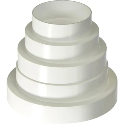 Imagen de Universal Reductor para sistemas de ventilación diámetro 80 &gt; 150mm. del conector Reducción Tubo 100 120 125 150 mm. Transición Redondo Canal plastico