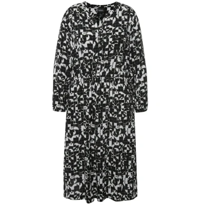 Imagen de Ulla Popken Vestido con Estampado gráfico Integral, Negro, 52 54 para Mujer