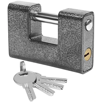 Imagen de Kurtzy Candado Resistente con 4 Llaves Seguro Acero Endurecido Monobloque Grillete Grueso 12 mm Candados para Puertas, Contenedor, Cobertizo, Portones, Garaje y Almacenes