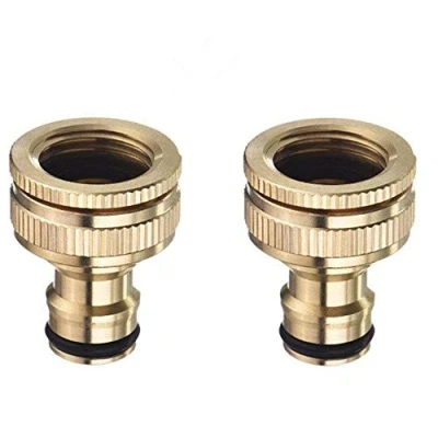 Imagen de TOPWAYS® 3/4 Pulgadas y 1/2 Pulgada BSP 2in1 Metal latón Adaptador de Grifo roscado Exterior Conector Manguera Graden Tap Connector Threaded Faucet Adapter 2 Pieza