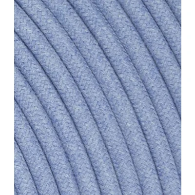 Imagen de cable de tela para lámpara, 2 hilos (2 x 0,75 mm²), diseño flores azules, fabricado en Italia (10 metros)