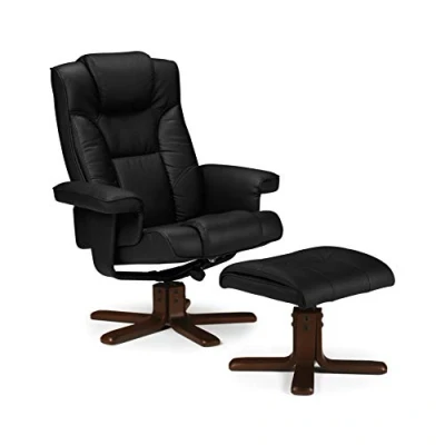 Imagen de Julian Bowen Sillón reclinable Malmo con taburete, negro