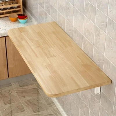 Imagen de mesa de pared abatible, cocina plegable, con solapa para niños, plegable pared, comedor soportes ahorrar espacio (color nuez, 60 x 30 1,6 cm)