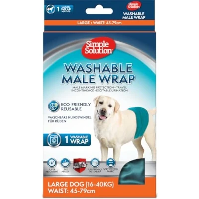 Imagen de Simple Solution Pañal Envolvente y Lavable para Perros Masculinos, Talla Grande