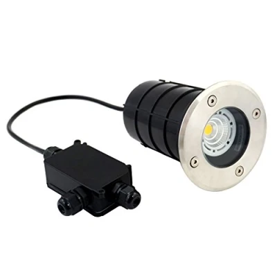 Imagen de UKEW GU10 Luces LED empotrables de acero inoxidable grado marino 316 IP67 impermeables enterradas Lámpara subterránea para caminos conducción (redonda)