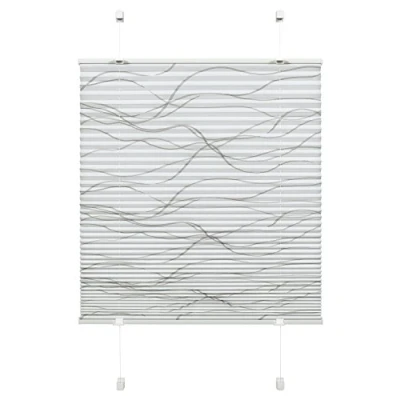Imagen de GARDINIA Persianas plisadas, Persiana plegable opaca, Todas las piezas de montaje incluidas, plisadas Katy Wave EASYFIX sujetadas con dos rieles, Blanco, 50 x 130 cm (WxH)