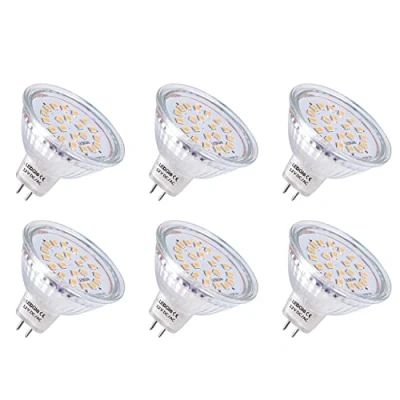 Imagen de LEDGLE MR16 12V Bombilla LED, GU5.3 Socket, 50W Luz halógena Equivalente, Blanco Cálido 3000K, 300 Lumen, 6 Piezas A+