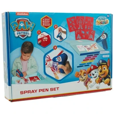 Imagen de PAW PATROL Spray Pen Set (PW22364) Kit de Bolígrafos Pulverizadores para Colorear y Dibujar 7 soplador 6 Plantillas Crear Colores Dibujos Únicos