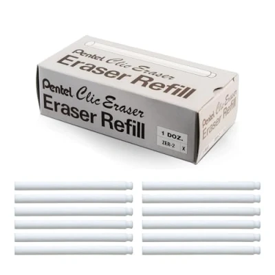 Imagen de Pentel ZER 2 Recambios para goma de borrar (24 unidades), blanco