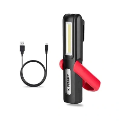 Imagen de Velamp Davy Luz de inspección 2 en 1: COB 350lm + antorcha 150lm. Recargable. multifunción, Rojo
