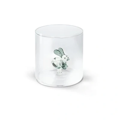 Imagen de Vaso de vidrio borosilicato, capacidad 250 ml. Decoración conejo.