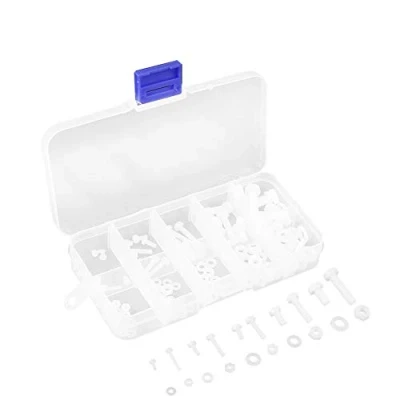 Imagen de 150pcs Tornillos de Nylon, con Tuercas y Arandelas Kit Sujetadores en Caja M2 M2.5 M3 M4 M5