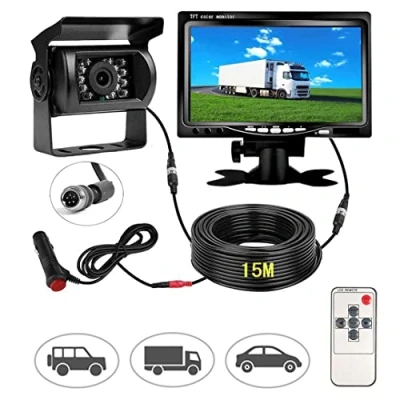 Imagen de Cámara Trasera de Coche señal HD, Monitor 7&quot; y Camara Marcha Atras Impermeable Visión Nocturna, 170 Ajuste Gran Angular para RV Bus Remolque Camión Furgoneta