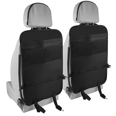 Imagen de Firschoie 2 piezas Organizador Asiento trasero de Coche, Protector espalda del respaldo, a prueba patadas e impermeable