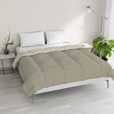 Imagen de Italian Bed Linen Edredòn de Invierno Bicolor Sogni e Capricci, Gris Paloma/Crema, 250x200cm