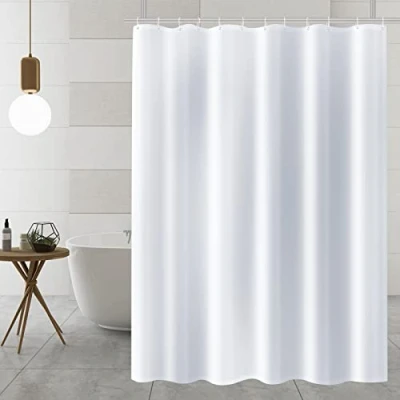 Imagen de AiQInu Cortina de Ducha,Cortina Baño 100% Polyester, Impermeable Antimoho Lavable Ecológica 180 x 180cm con 12 Ganchos