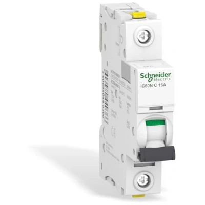 Imagen de Schneider Electric A9F04116 Disyuntor iC60N, 1P, 16A, C características, Blanco, 1 polig
