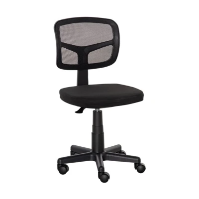 Imagen de Vinsetto Silla de Oficina Ergonómica Malla Escritorio Giratoria 360 con Altura Ajustable Soporte Lumbar Transpirable y Ruedas Sin Brazos 43x48x77,5 89,5 cm Negro