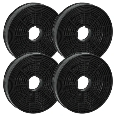 Imagen de vhbw 4x filtro de carbón activado reemplaza Amica KF17130, 1160825, FWK 140 para campanas cocina 14 cm