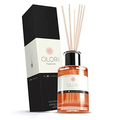 Imagen de Olori Ambientador de hogar Mikado Difusor Varillas Ylang Ylang, 200ml Natural, Larga duración 3 6 Meses, con aceites Esenciales