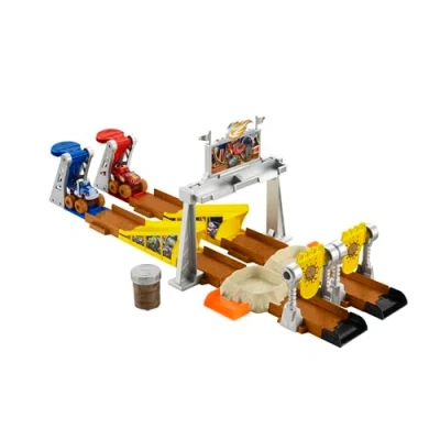 Imagen de Blaze y los Monster Machines Carrera en el barro Pista de coches juguete con slime, incluye 2 vehículos (Mattel GVG53)