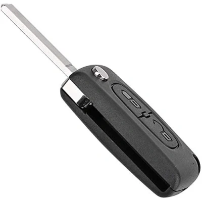 Imagen de SALPIE Carcasa de Silicona para Llave Coche 2 Botones con Control Remoto Peugeot 106 107 205 206 207 306 307 308 309 406 407 807 y Citroen C1 C2 C3 C4 (GUSCIO TASTI Lama VA2 BATTERIA)