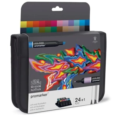Imagen de Winsor &amp; Newton ProMarker Pack de 24 rotuladores diseño Arte e Ilustración, multicolor