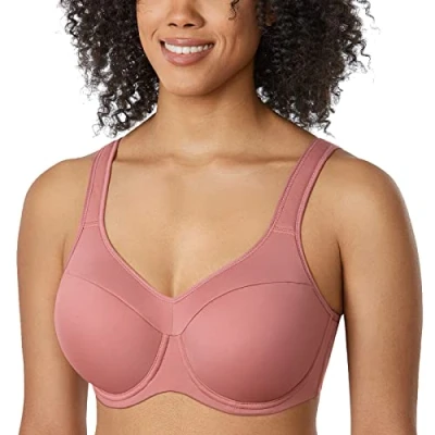 Imagen de DELIMIRA Mujer Sujetador Talla Grande con Aros Cobertura Completa Ligeramente Forrado Clavo 90G