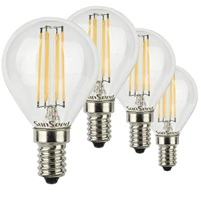 Imagen de SUNSEED 4x Bombilla Esférica Filamento LED E14 6W = 60W Blanco Cálido 2700K