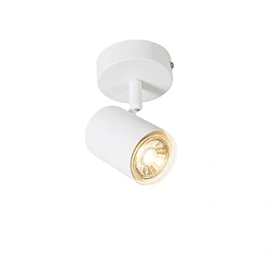 Imagen de QAZQA Foco moderno blanco inclinable JEANA 1 Acero Redonda Adecuado para LED Max. x 35 Watt