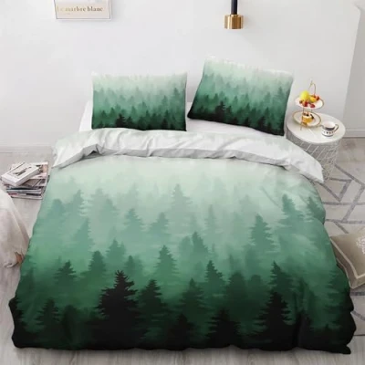 Imagen de WQIZXCW Funda Nordica Cama 135/150 Bosque Edredon 220 x 240 cm y 2 Fundas de Almohada 50x75 cm, Juego Ropa 3 Piezas, Nordicas Microfibra Suave