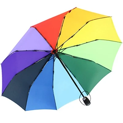 Imagen de iX brella Paraguas extraestable de 10 piezas con cierre automático arco iris multicolor, arcoiris, 102 cm, plegable