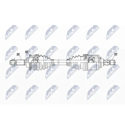 Imagen de NTY NPW SU 050 Árbol de transmisión Eje delantero, izquierda 635 Caja cambios manual SUZUKI: SWIFT 3