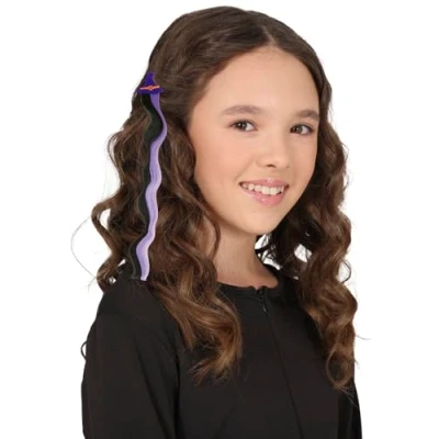 Imagen de Fiestas GUIRCA Mechón de Bruja Lila y Negro (40 cm) Accesorio Pelo para Disfraz Halloween Brujas Extensión Juego Ideal Niñas Adultas Morado