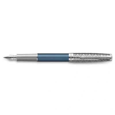 Imagen de Parker Sonnet Metal &amp; Blue Lacquer CT FP F