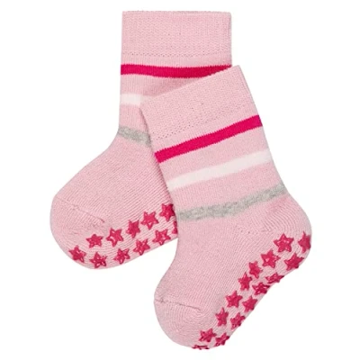 Imagen de FALKE Multi Stripe B HP algodón puños en la suela 1 par, Calcetines para casa Unisex bebé, Rosa (Thulit 8663), 62 68