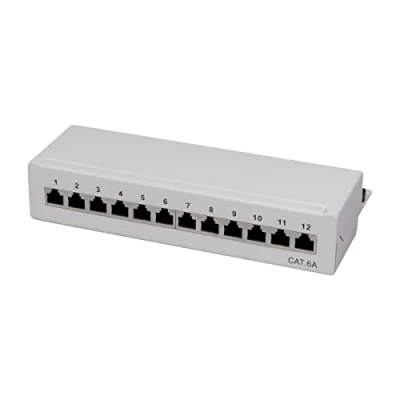 Imagen de Logilink Cat.6A Tablero De Conexiones Escritorio/Pared, 12 Puertos, Gris