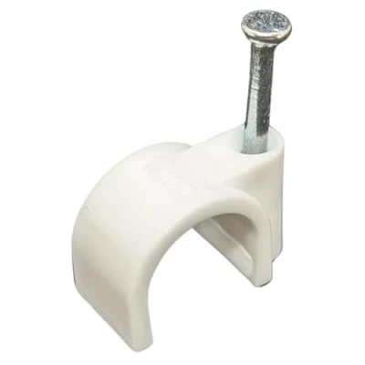 Imagen de Lumonic 100x abrazadera de clavo 12mm para cable blanco con 25mm p.ej. montaje en pared abrazaderas difere