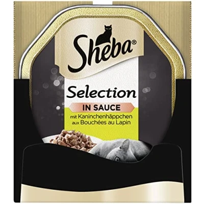 Imagen de SHEBA Cuenco de Comida húmeda para Gatos Selection en Salsa con Aperitivos Conejo, 2 x 11 85 g