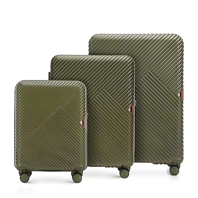 Imagen de WITTCHEN Maleta de Viaje Equipaje Mano Cabina rígida policarbonato con 4 Ruedas giratorias Cerradura combinación Asa telescópica GL Style Line Set 3 Maletas Oliva