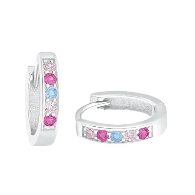 Imagen de Amor Creoles Plata de Ley 925 Joyas Orejas para Niñas, con Sintetizador Circonitas, 1,2 cm, Plata, Viene en Caja Regalo Joyería, 2036513