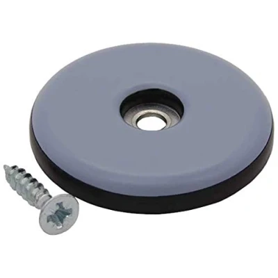 Imagen de 16 almohadillas de teflón para muebles y suelos, color gris, diámetro 25 mm, grosor 5 incluye tornillo 3,5 mm x 20 revestimiento PTFE, deslizadores teflón,