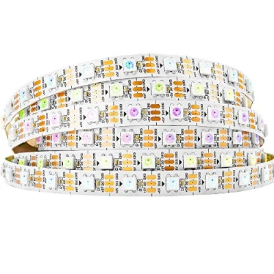 Imagen de BTF LIGHTING 16.4ft 5m WS2812b 60leds/pixels/m Flexible individualmente direccionable Led tira Sueño en color no impermeable DC5V