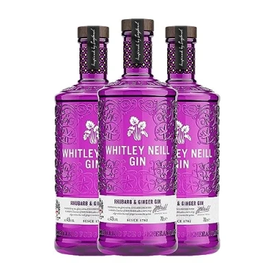 Imagen de Ginebra Whitley Neill Rhubarb &amp; Ginger Gin 70 cl (Caja de 3 Botellas cl)