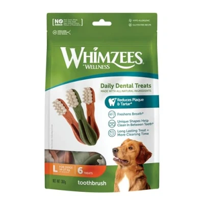 Imagen de Whimzees Estrella, Cepillos de Dientes, Tamaño Grande, 6 Piezas